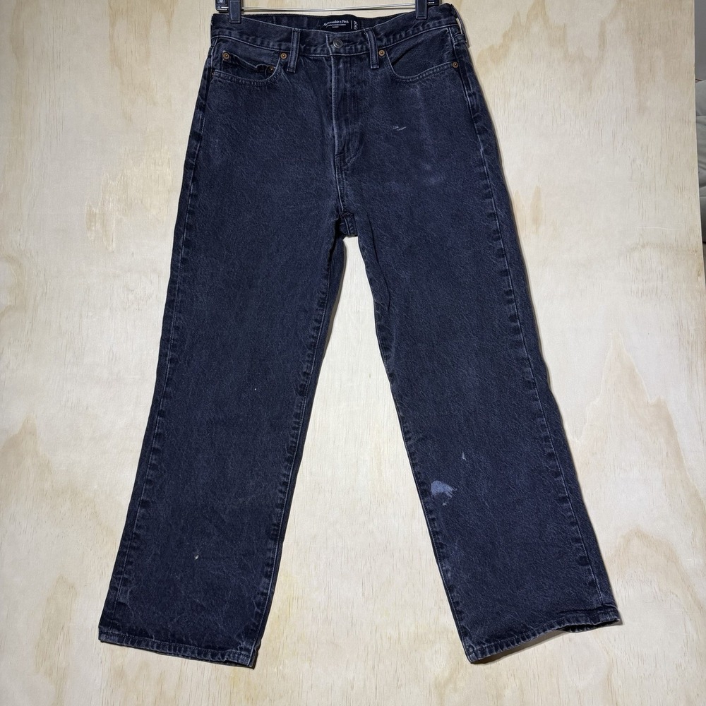 Abercrombie & Fitch Baggy Jeans Mens 30x30 Black Denim Relaxed Y2K Skater